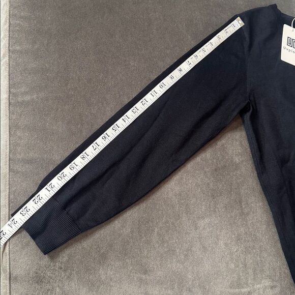 Women’s Black Knit Cardigan Sweater Round Neck Long Sleeve Size M (8-10) NWT - Picture 9 of 11